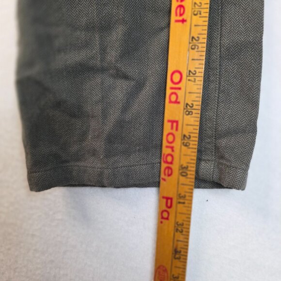 1990s Woolrich Size 12 Herringbone Pants Dark Olive Relaxed Deadstock New - Picture 11 of 12